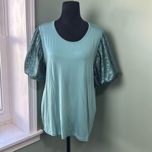 NWT Sterling kreek Louisiana woman top teal large